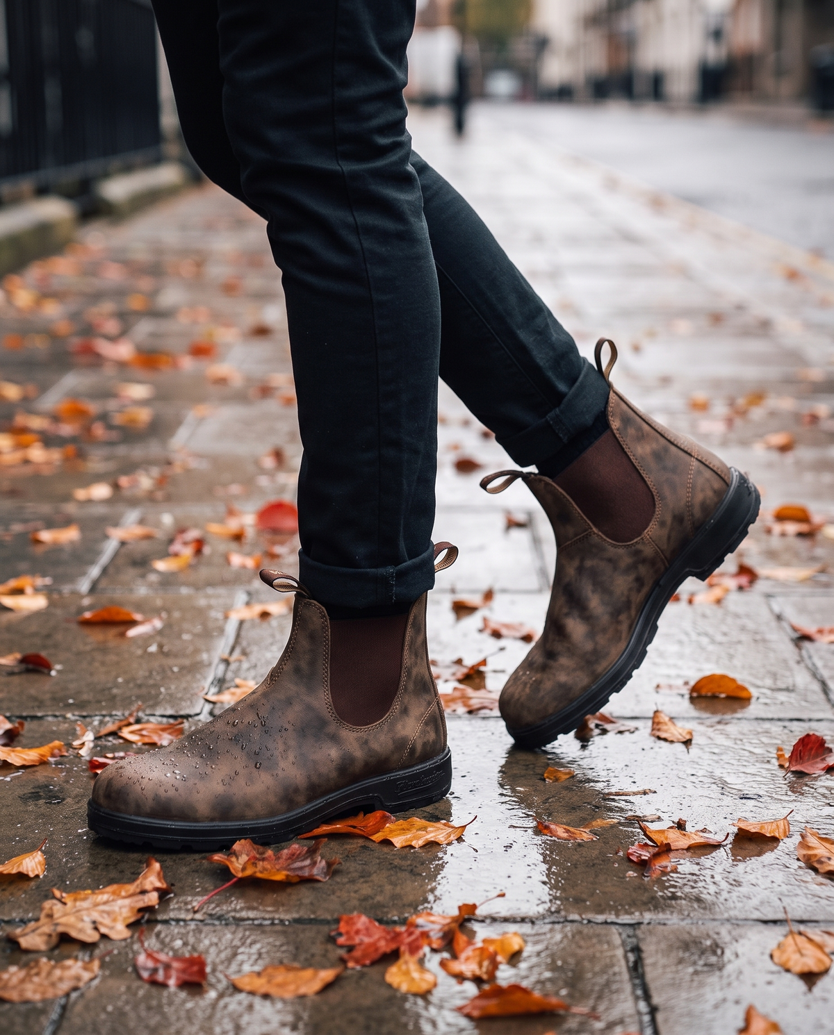 Men's Chelsea Boots – Leather with Pull Loop, worn