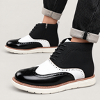 Men's wingtip brogue high-top boots