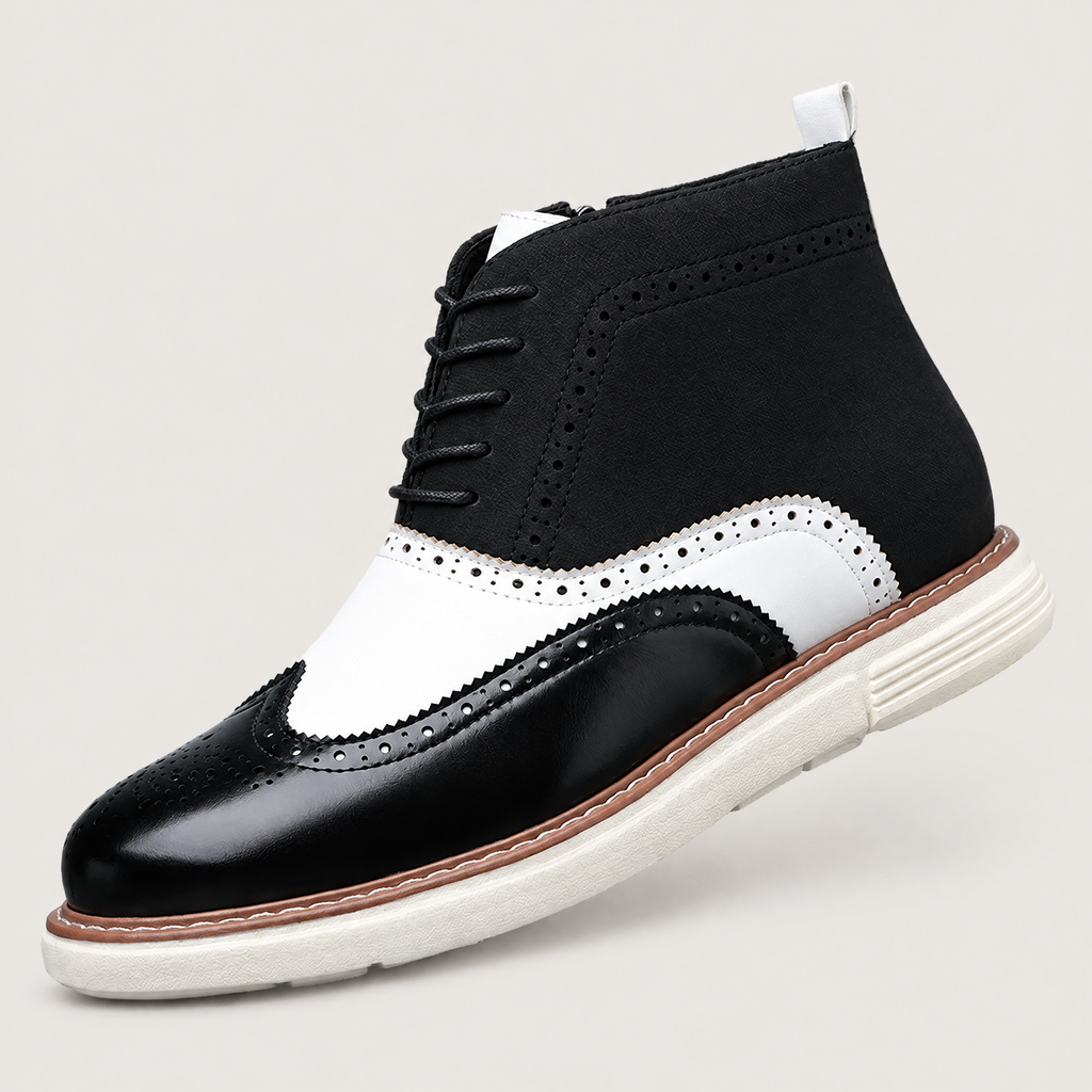 Men's wingtip brogue high-top boots