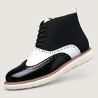 Men's wingtip brogue high-top boots