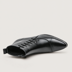 Men's pointed toe patent dress boots