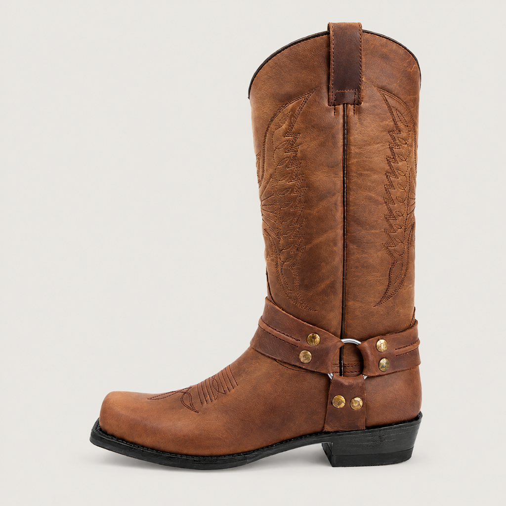 Men's harness cowboy boots