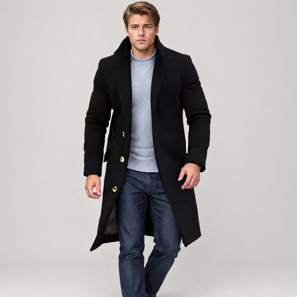 Men's long overcoat