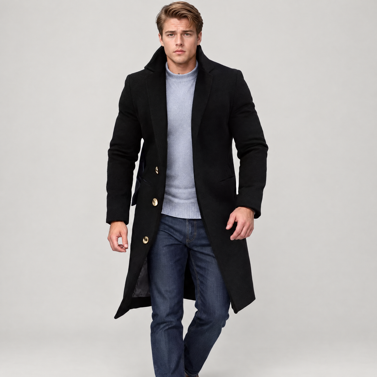 Men's long overcoat