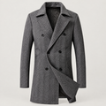 Men's double-breasted herringbone coat