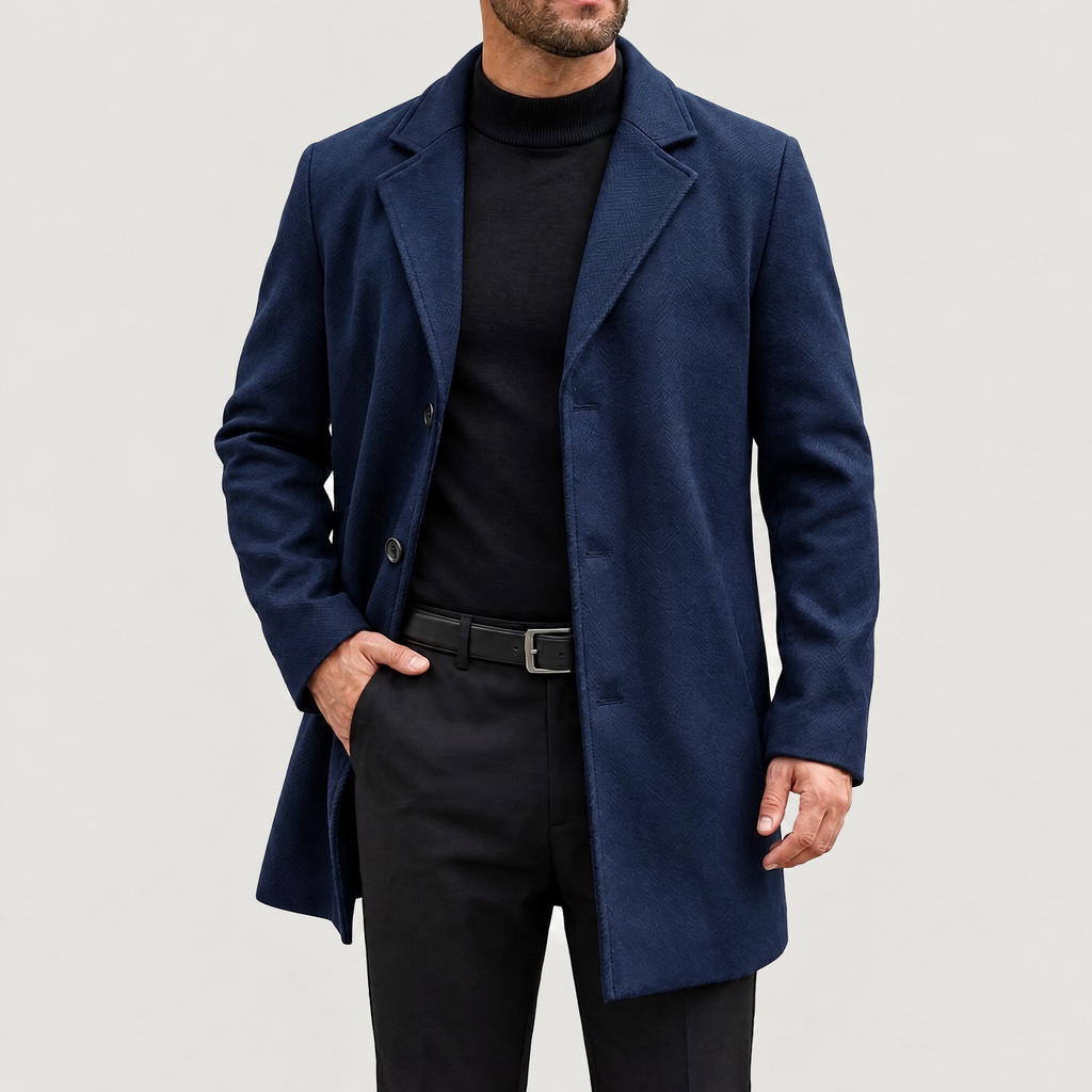 Men's knee-length topcoat