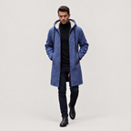 Men's hooded longline coat